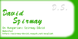 david szirmay business card